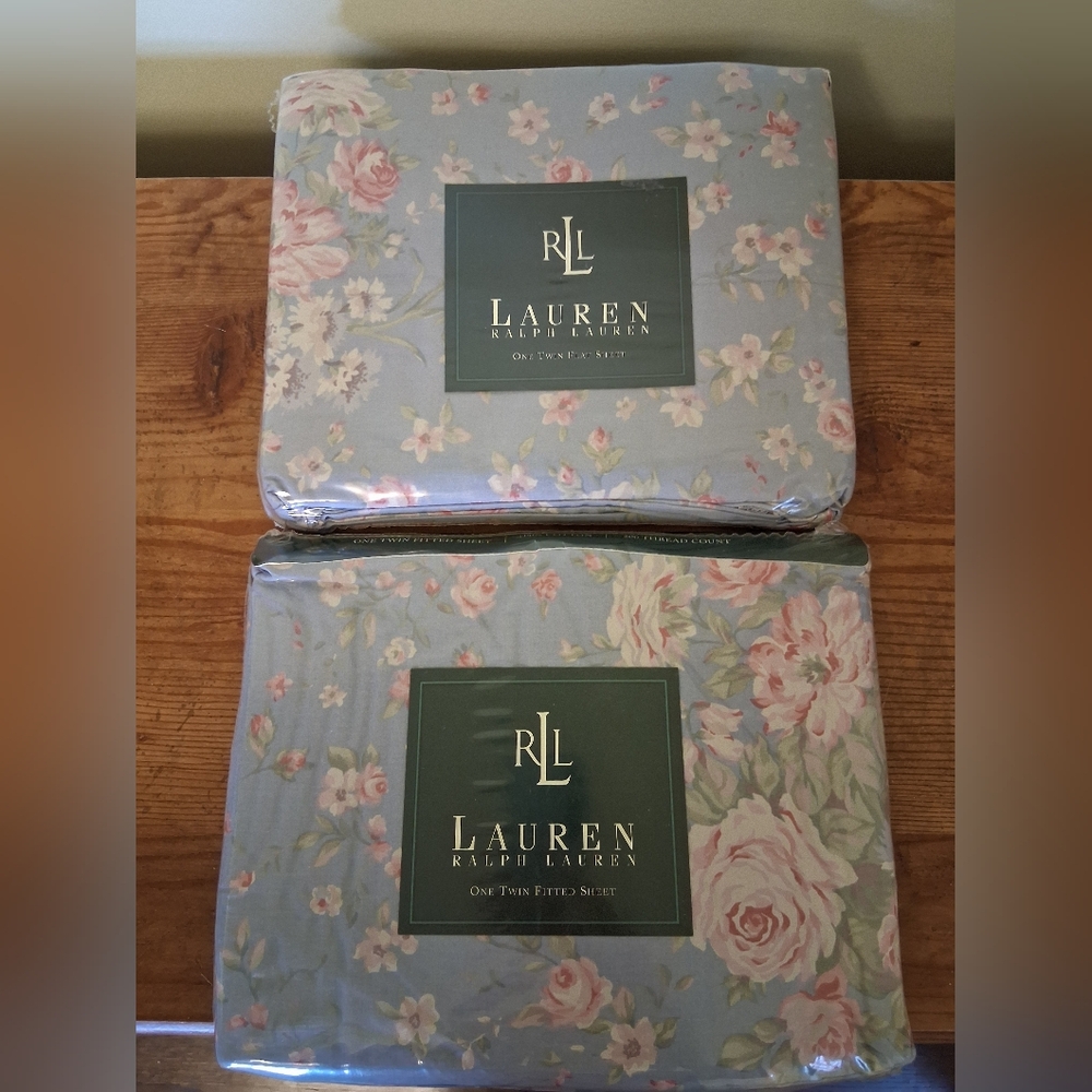 Ralph Lauren Shelter Island Pattern Twin Flat And Fitted Sheets